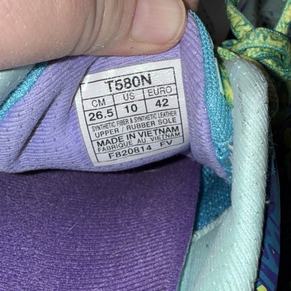 Asics Women's Gel Noosa Tri-10‎ T580N Aqua Purple Running Shoes Lace Up Size 10 - Picture 7 of 9